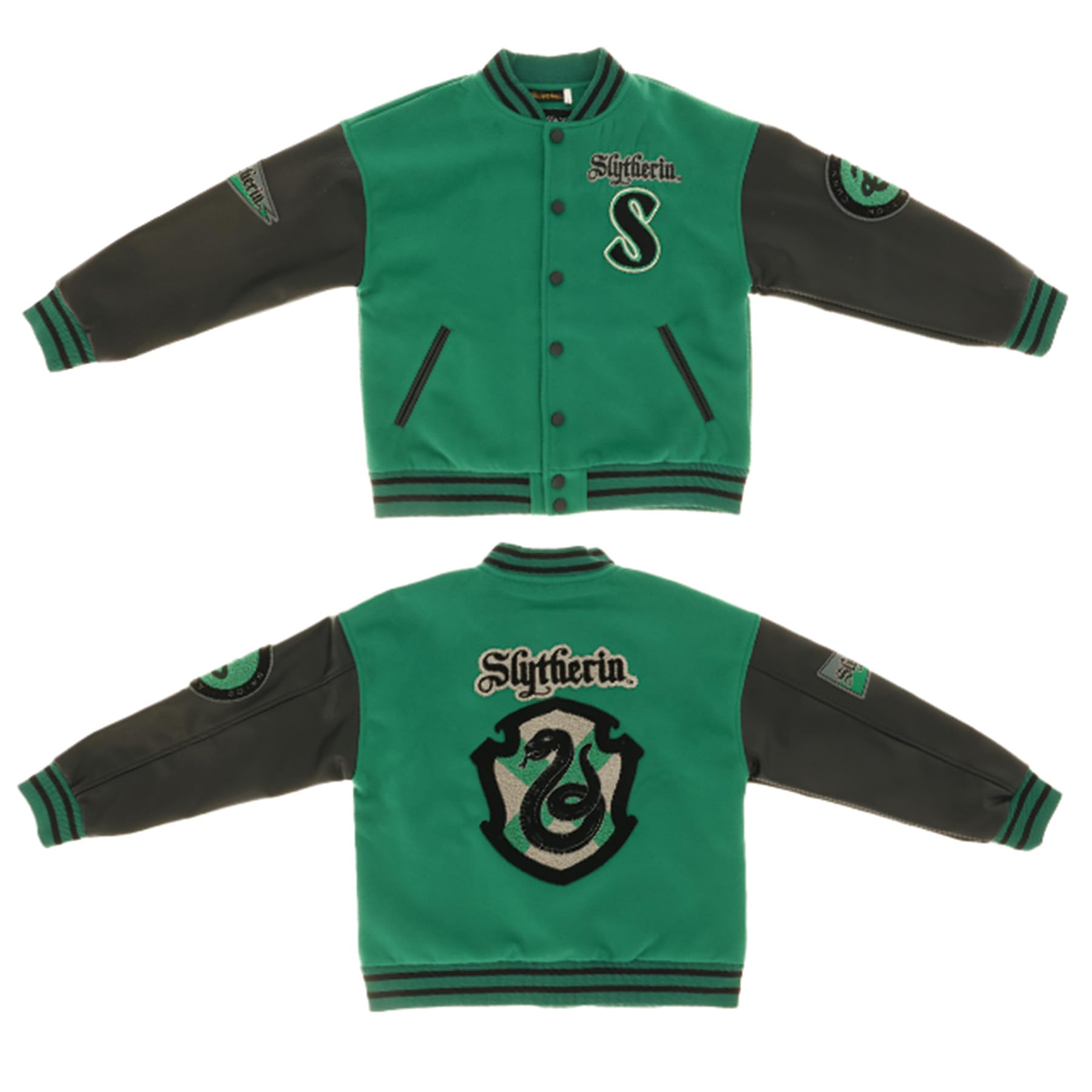 Куртка Stadium с логотипом Гарри Поттера Слизерина, длина рукава 62 см, длина окружности 50 см, длина окружности 57 см [Marushin] (L) Длина приблизительная. Длина приблизительная. (Плечо приблизительно. 20см)