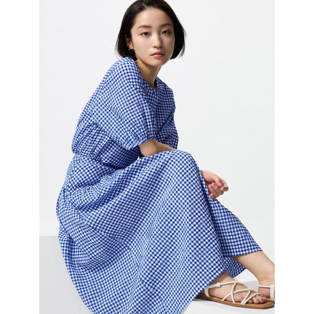 Юбка Uniqlo Seersucker Volume Длина юбки 76 80 см Короткая длина