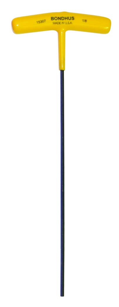 BONDHUS Шестигранник 229мм Общая Длина Стержня Ручка Черное Оксидирование 15307 9HT1/8 Т-образная рукоятка, Длина, 1/8 дюйма [Общая длина 229мм, Длина 214мм, Длина 79мм],